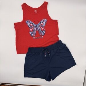 Patriotic Free To Fly Girls Tank (10/12) And Shorts (14/16)